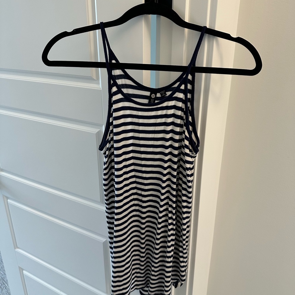 Cotton On Striped Navy and White Tank Top